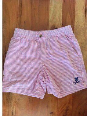 Polo Ralph Lauren Boys 10Y Pink Seersucker Striped Shorts